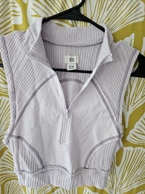 BDG Lavender Sleeveless Zip Crop Top